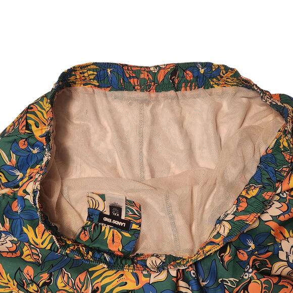 Lands' End Swim Trunks, lined,  sz XXL 42 8" length, Hawaiian Floral Print - Picture 4 of 7